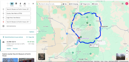 Map of Enchanted Circle Scenic Byway 