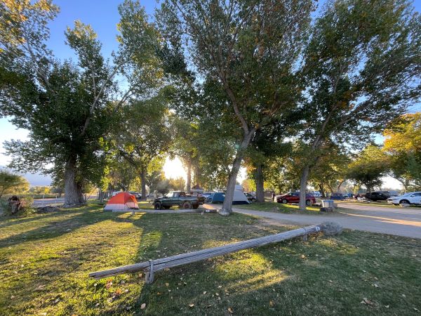 sunrise at Brown Town campground in Bishop