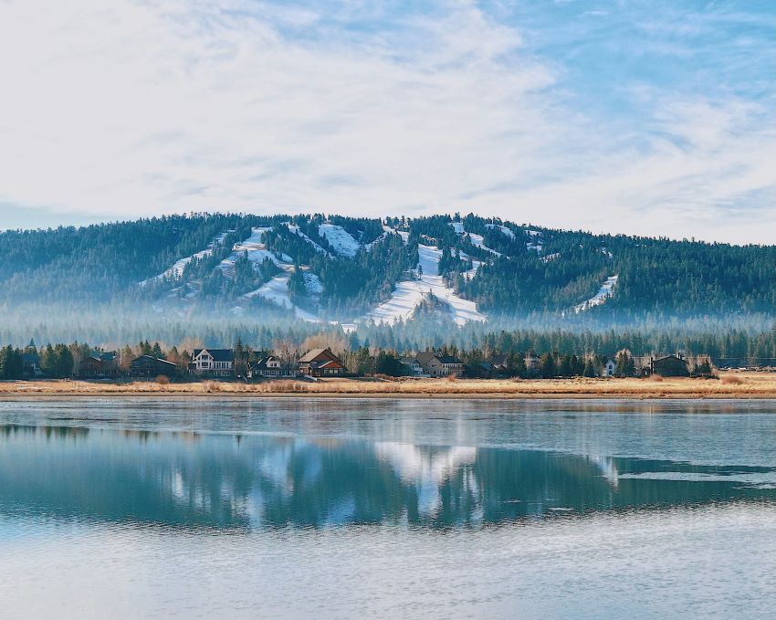 big bear lake in winter